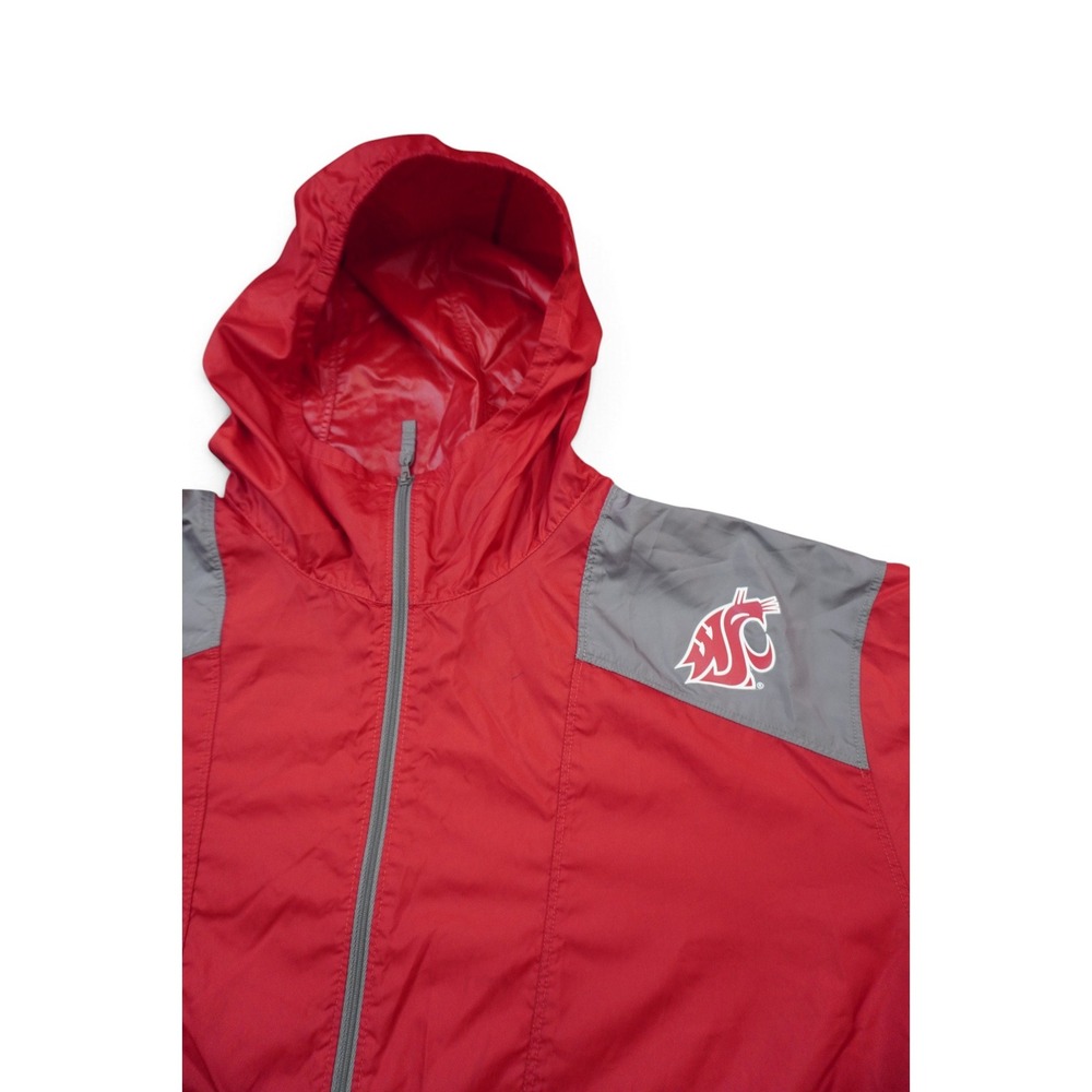 Columbia Windbreaker Jacket Men XL Red Good WSU Cougars Hooded Full Zip 9871